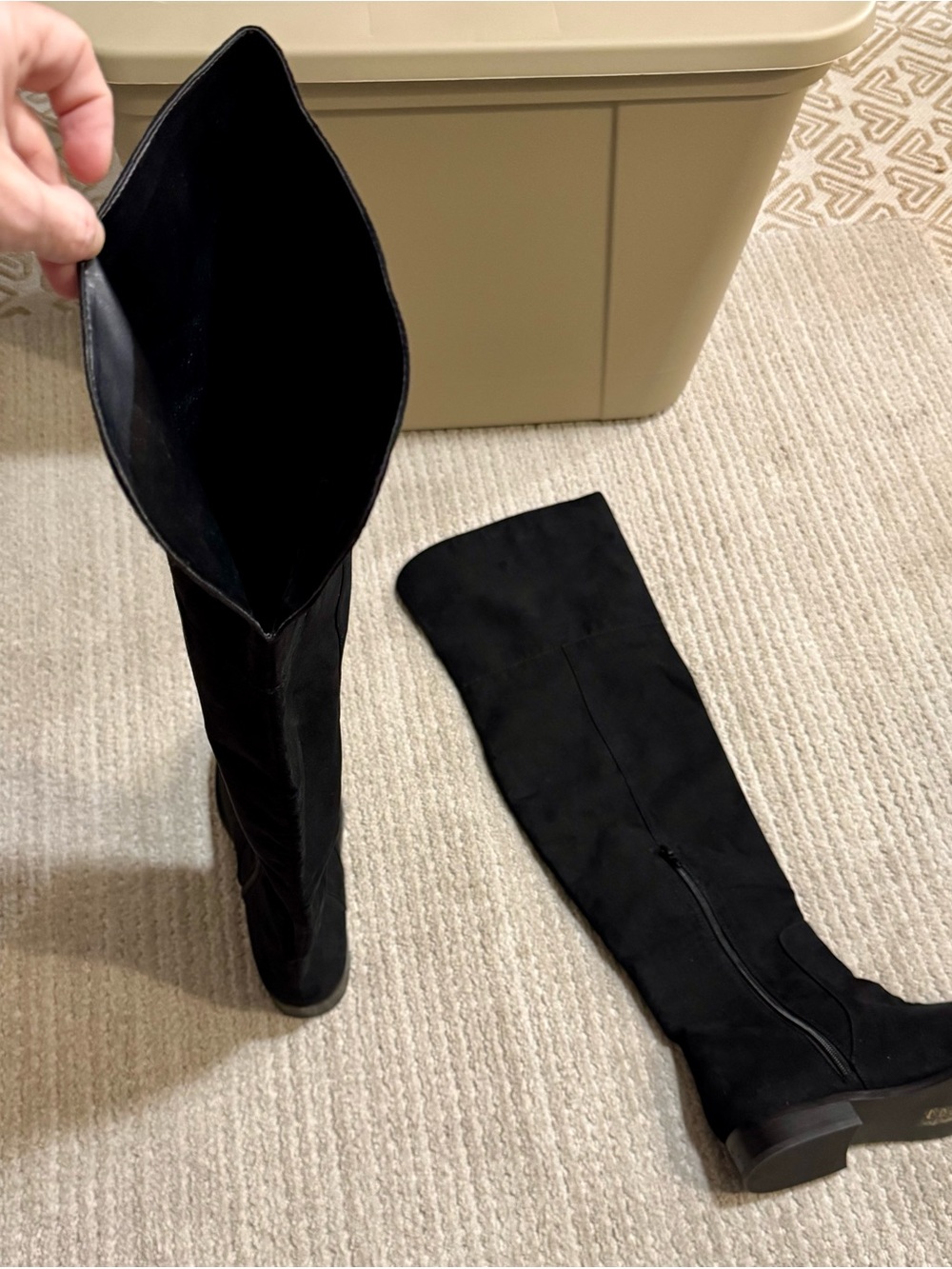 J. Crew Black Over-the-Knee Suede Boots